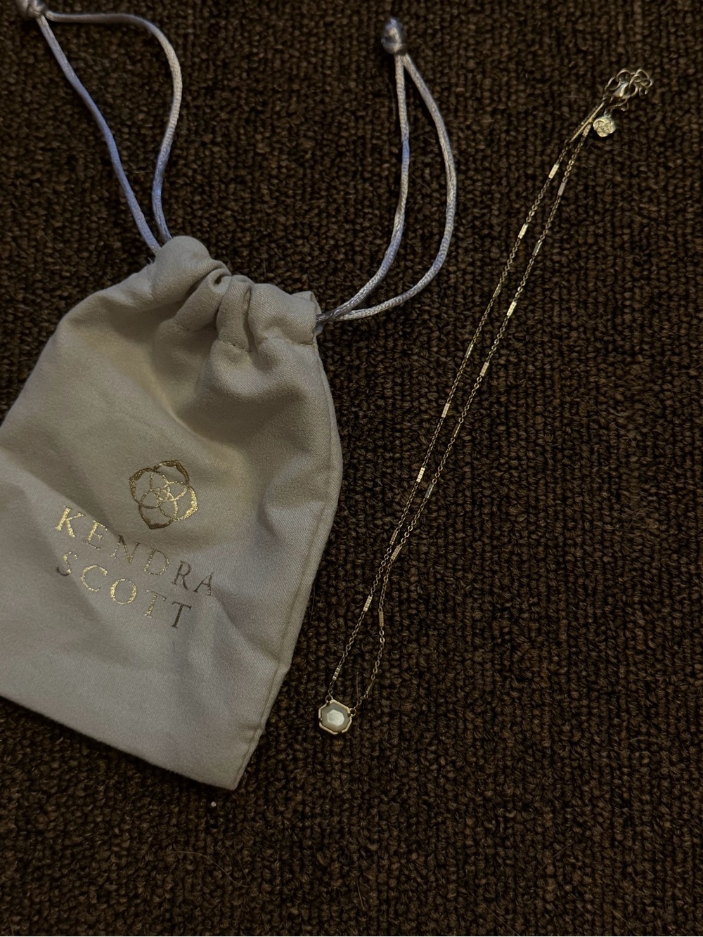 Kendra Scott opalite gold necklace